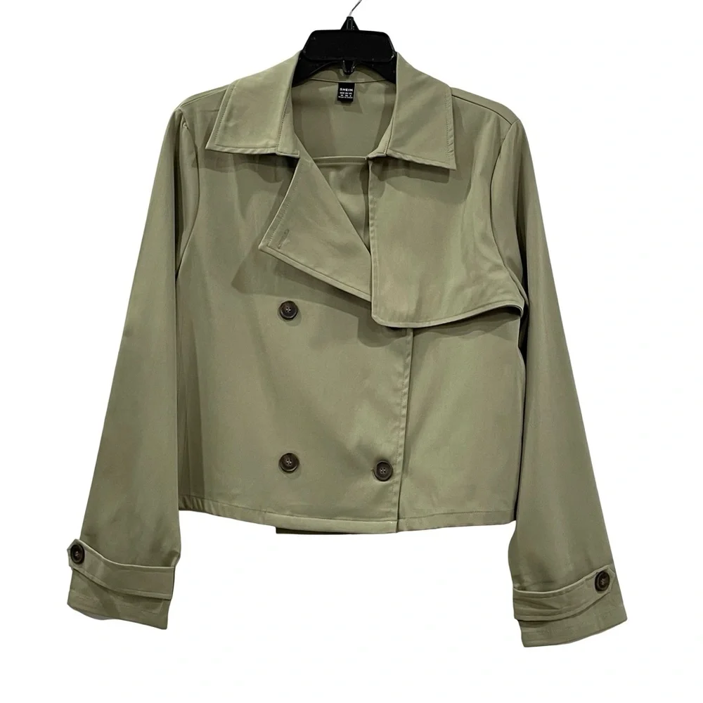Shein, Sage Green Trench, Size 6